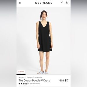 Everlane “The Cotton Double V Dress” in Small